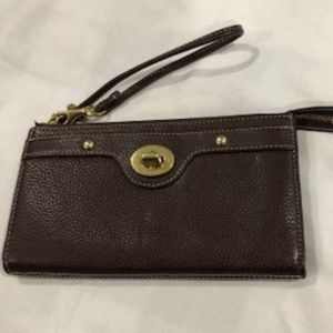 Brown Coach leather Wrislet/Wallet